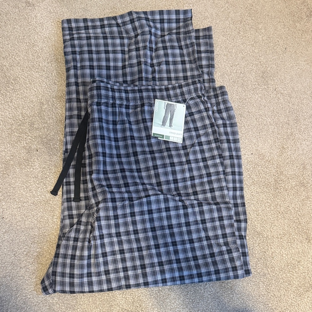 NWT- Merona Blue and Black Plaid Men's lounge Pants